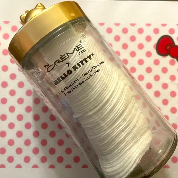 The Crème Shop x Hello Kitty 80 Premium Exfoliating Pads + Chic Reusable Jar - Picture 2 of 3